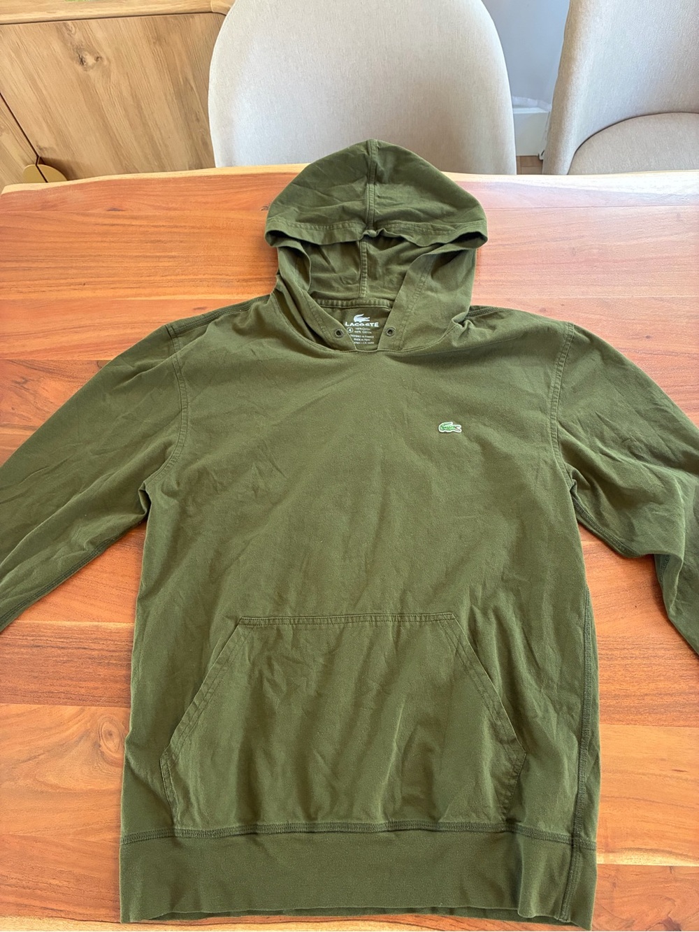 Lacoste green hoodie size 4